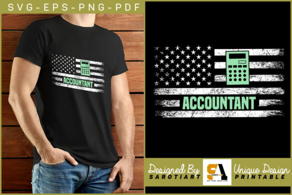 Accountant USA Flag T-shirt: Graphics for Crafts