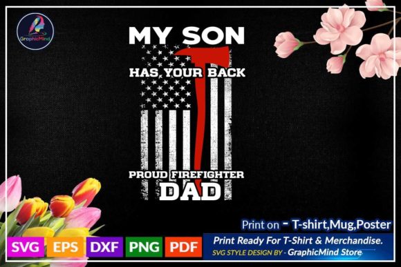 American Flag Firefighter Graphics for Crafts