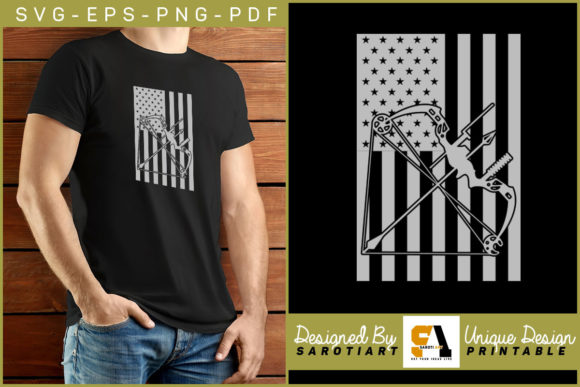 Archery Design with USA Flag T-shirt: Graphics for Crafts