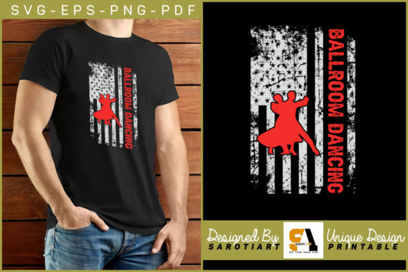 Ballroom Dance USA Flag SVG for Crafts & Graphics