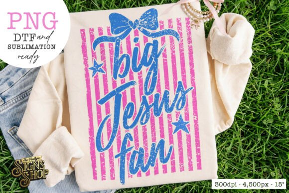 Big Jesus Fan PNG: Coquette Bow Graphics for T-Shirt Designs