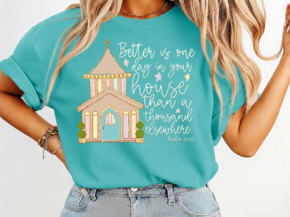 Church Brushstroke Religious T-Shirt: Graphics & Designs
