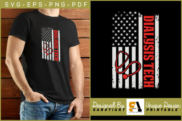Dialysis Tech T-shirt with USA Flag: A Designer's Review