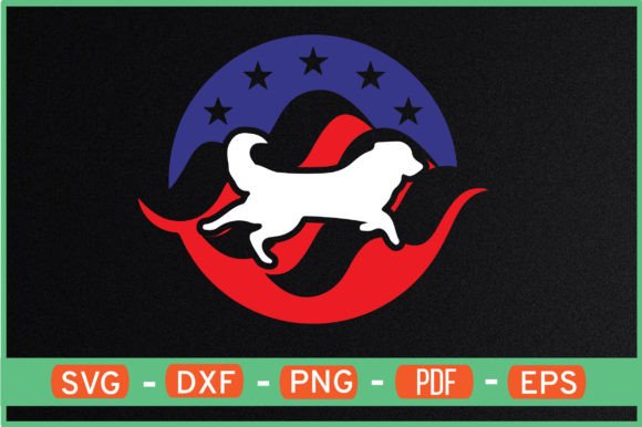 DOG with USA FLAG SVG: Graphics for Crafts