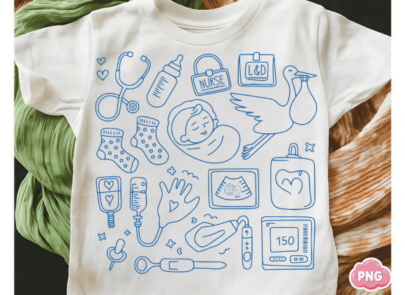 Nurse Doodles SVG: Graphics for T-Shirt Designs