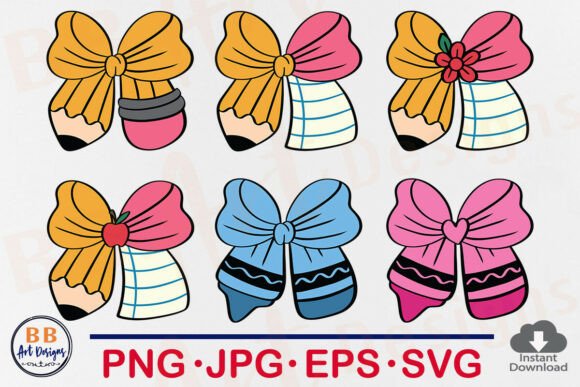 Pencil Coquette Bow Teacher Graphics for T-Shirt Designs
