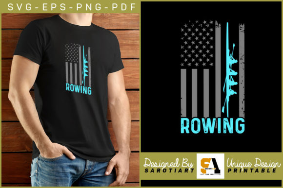 Rowing USA Grunge Flag: Graphics for Crafts
