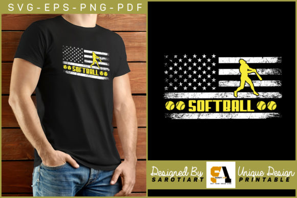 Softball Flag Graphics for Crafts and Blogs