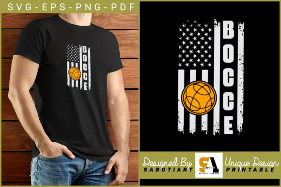 USA Flag Bocce Ball Graphic for Crafts & Graphics